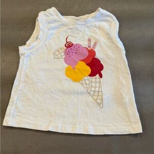GAP White Tank Top with Colorful Ice Cream Graphic. Size 12-18 months